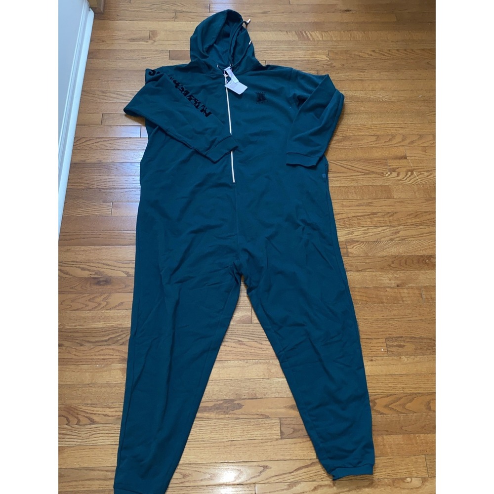Savage X Fenty Jumpsuit Green NWT‎ Hoodie Rose Gold Zipper Lounge Jumpsuit 3x